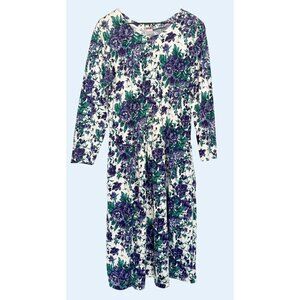 Vintage FADS 80s / 90s Floral Cottage Granny Dress Size Medium